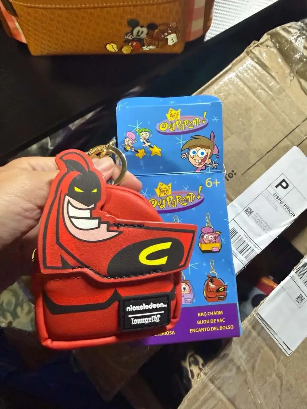 Loungefly The Fairly OddParents Crimson Chin Mini Backpack Keychain Charm